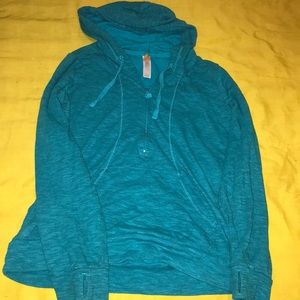 Turquoise Lucy 1/4 zip hoodie